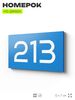 Номер на дверь 213, табличка на дверь для офиса, квартиры, кабинета, аудитории, склада, голубой 120х70 мм, Айдентика Технолоджи