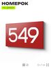 Номер на дверь 549, табличка на дверь для офиса, квартиры, кабинета, аудитории, склада, красная 120х70 мм, Айдентика Технолоджи