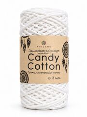 Плетёный шнур Candy cotton 3 мм, без сердечника, 300 гр, 90% х/б, 10% п/э, 120 м, молочный