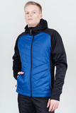 Премиальный костюм для лыж и зимнего бега Nordski Hybrid Hood Pro Black-Blue