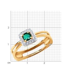 3010553 - Кольцо из золота с бриллиантами и изумрудом