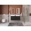 BelBagno KRAFT-1200-4C-SO-GSO База под раковину подвесная с фрезерованными ручк. по всей длине фасада с чет-мя выкатн. ящ., Темно-Серый Мат.,1200x455x500