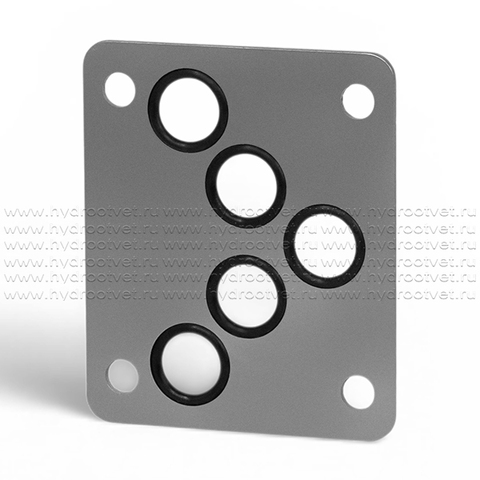 Фото O-ring plate for Z2FS10 NBR - Пластина-проставка с уплотнительными кольцами под ISO 4401-05 (СЕТОР05), материал NBR