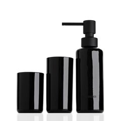 Decor Walther Pop up 0940063 Набор: стакан, дозатор, держатель зубных щеток, цвет: чёрный фото