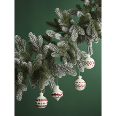 Набор ёлочных украшений с подсветкой festive embroidey из коллекции new year essential, 4 шт.