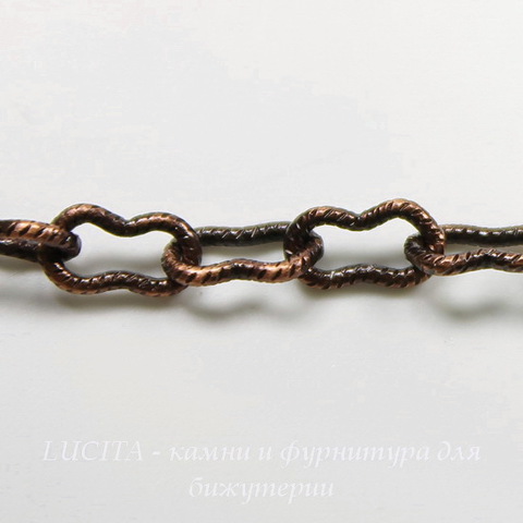 Винтажная цепь "Peanut" (звено 7,5х4 мм) (оксид меди), 10 см ()