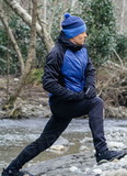 Премиальный костюм для лыж и зимнего бега Nordski Hybrid Hood Pro Black-Blue