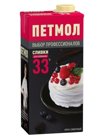 Сливки Петмол для взбивания 33% 1литр
