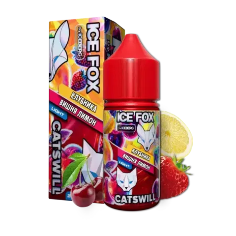 Жидкость ICE FOX & CATSWILL Salt 2% STRONG 30 ml - КЛУБНИКА ВИШНЯ ЛИМОН