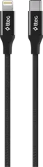 Кабель TTEC AlumiCable USB-C-Lightning 20W PD быстр подзарядка и передача данных, 1,5м, черный