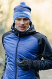 Премиальный костюм для лыж и зимнего бега Nordski Hybrid Hood Pro Black-Blue