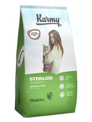 Сухой корм Karmy Sterilized для стерилизованных кошек, индейка, 10 кг