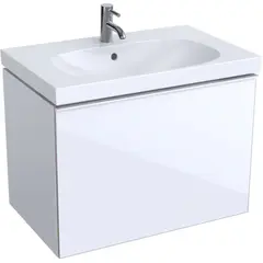 Geberit Acanto 500.611.01.2 Тумба под раковину, 74x53.5x47.5см, белый / ультраглянцевый лакированный, белый / глянцевое стекло фото
