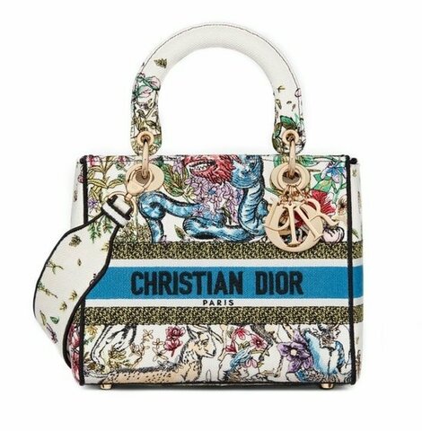 Сумка для женщин Dior Lady D-lite, модель среднего формата белый