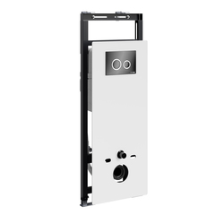 WasserKRAFT Salm 27TLT.010.ME.WH.PB01 Инсталляция для унитаза с клавишей, цвет: белый, чёрный фото