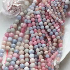 Тонированный кварц, микс, шарик, 6 мм, нить, К040