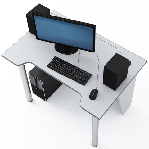 Стол Компьютерный LevelUP 1100 Белый/Серый