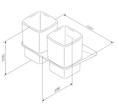 Двойной стеклянный стакан с настенным держателем AM.PM INSPIRE 2.0 - A50A343400