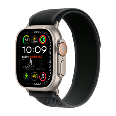 Умные часы Apple Watch Ultra 2 (2024) GPS + Cellular, 49mm, Natural Titanium Case with Black Trail Loop S/M, (Черный)