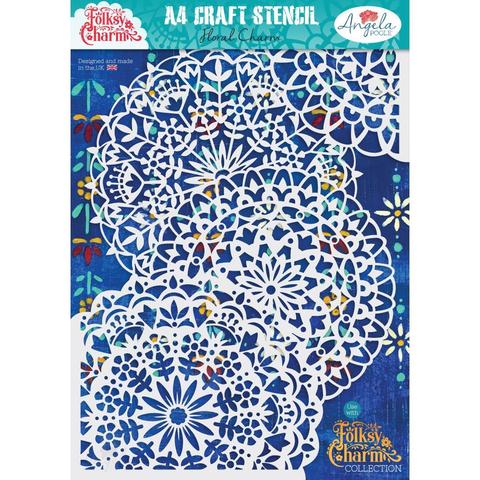 Трафарет - A4 Craft Stencil Angela Poole - Floral Charm