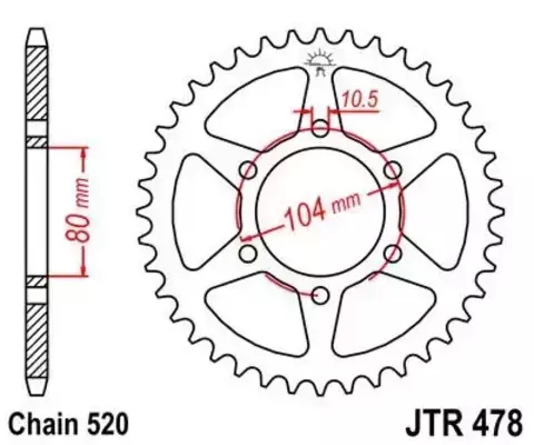 ER-6 Звезда мотоциклетная JTR478.46