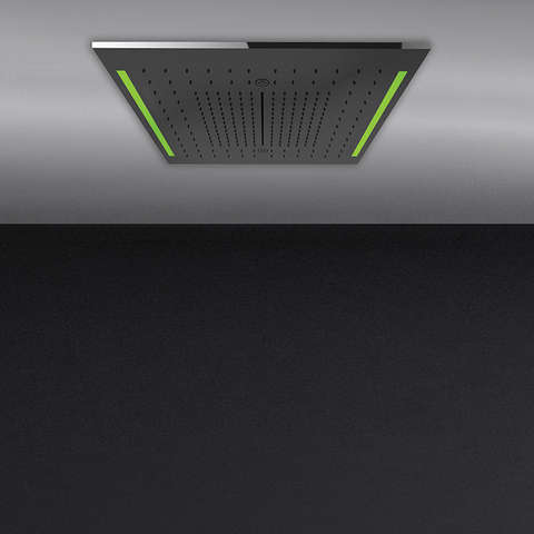 Gessi Colour 57927#238 Встр. часть  душ. системы 500х500 мм, 3 режима, хромотерапия, пульт ДУ, цвет: блестящая сталь