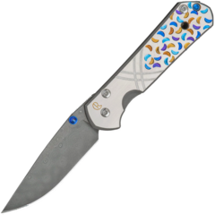Фото Складной нож Chris Reeve Large Sebenza 21 Unique Graphics, дамасская сталь Чада Николса, рукоять титановый сплав