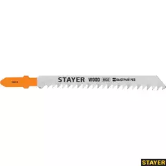 STAYER T111C, T-хвост., HCS сталь, по пластику/дереву/ДСП, шаг зуба 3 мм (8TPI), раб. длина 75 мм, 2 шт, полотна для лобзика, Professional (15987-3)