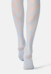 Полупрозрачные колготки 30 ден OROBLU LACE ALLURE VOBC68495 | sky 8 (голубой)