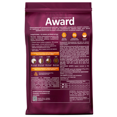 AWARD сухой корм для взрослых стерил. кошек (белая рыба, семена льна, клюква, цикорий) 400 гр