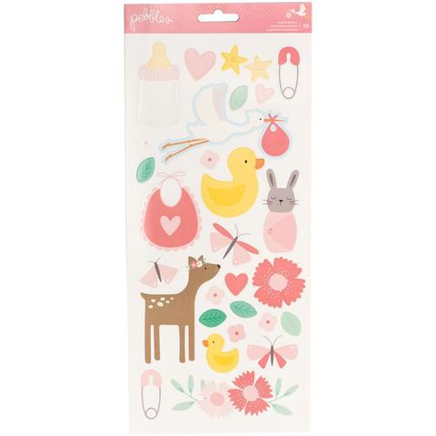 Стикеры -коллекция Lullaby Double- Puffy Stickers - Pebbles