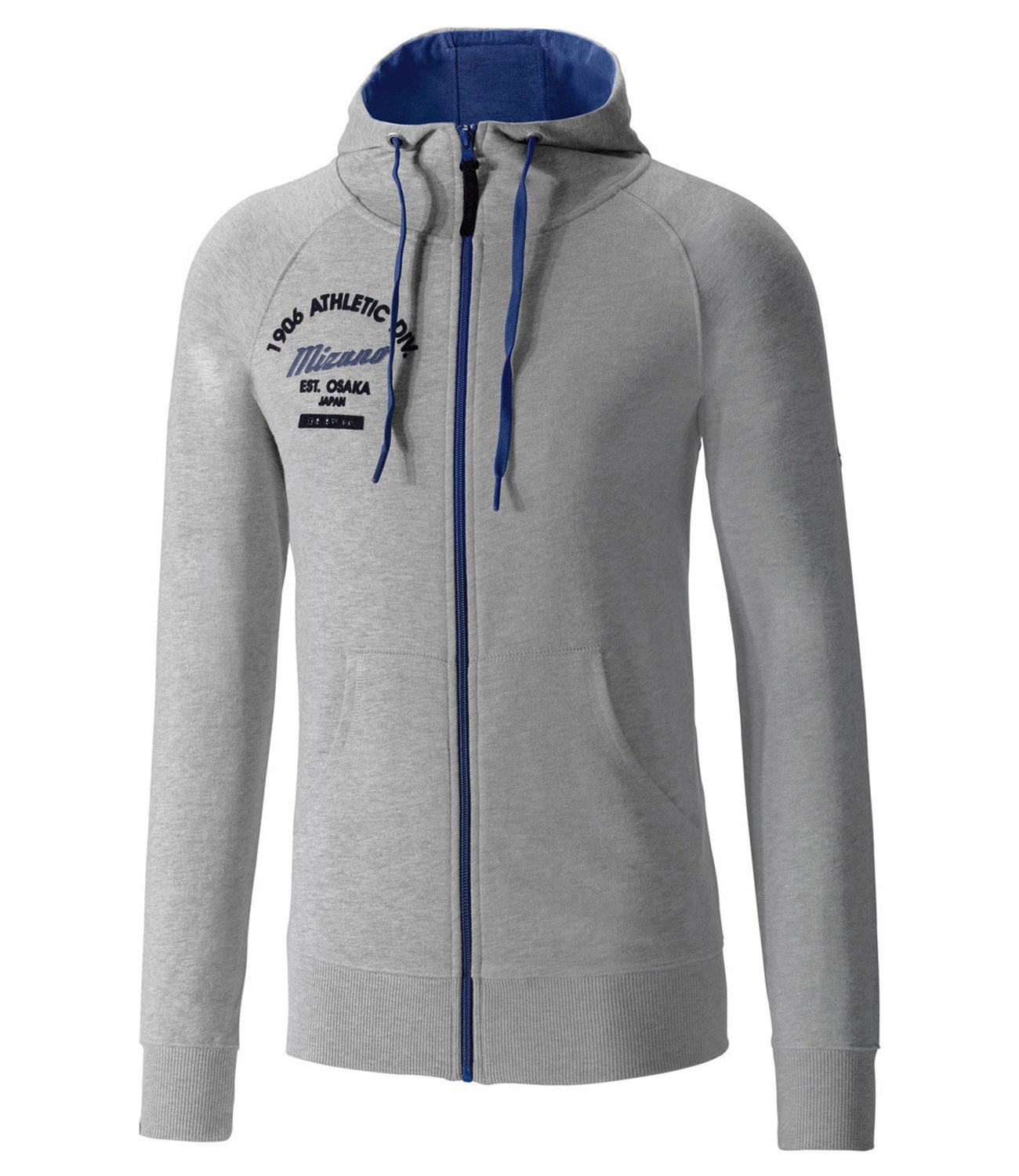 Толстовка на молнии мужская Mizuno Heritage Zip Hoody серая
