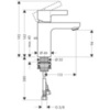 Hansgrohe Metris S 31063000 Смеситель для раковины однорычажный с донным клапаном