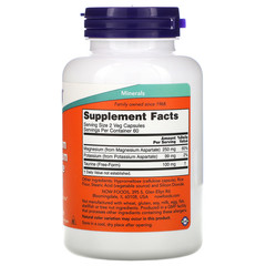 Now Foods, Аспартат магния и калия, 120 растительных капсул