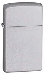 Фото Зажигалка ZIPPO Slim® с покрытием Satin Chrome™, латунь/сталь, серебристая, матовая, 30х10x55 мм