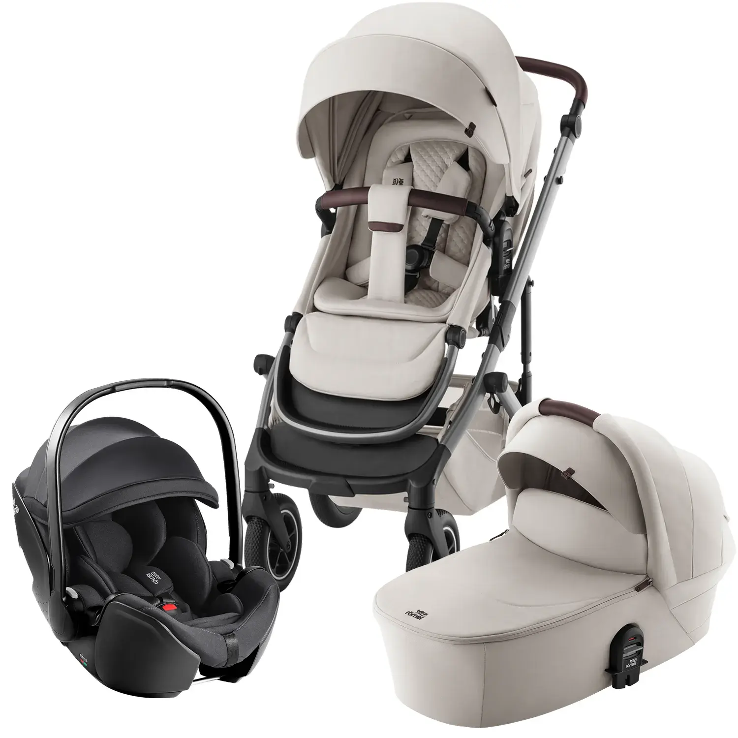 Britax Roemer Smile 5Z - 3 в 1 Коляска 3 в 1 Britax Roemer Smile 5Z Lux Soft Taupe britax_roemer_smile_5Z_soft_taupe___baby_safe_pro_deep_black.webp