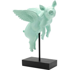 Фигура декоративная Flying Pig «Летящая свинья» 29 см, Бирюзовый