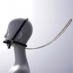 UPKO Кляп-бондаж Adjustable Leather Head Restraint Harness Mouth Gag With Leash