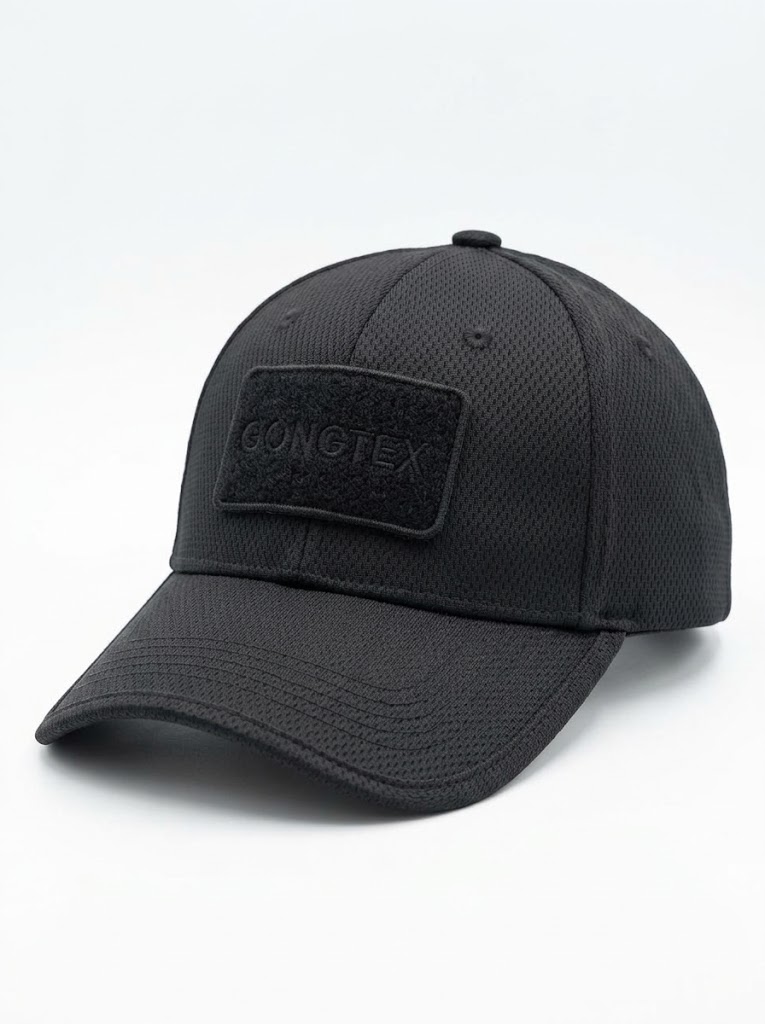 Тактическая дышащая кепка GONGTEX — Black (Чёрная)