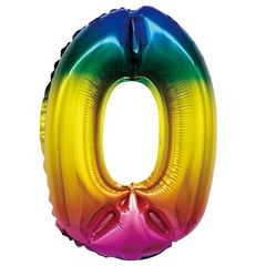 Шар К 16''/41 см, Мини-цифра Радуга 