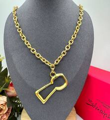 84527 - Колье KEYHOLE - ЗАМОЧНАЯ СКВАЖИНА с подвеской в стилистике Schiaparelli