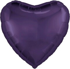 Шар Аг 19''/48 см, Сердце, Темно-фиолетовый, 1 шт.