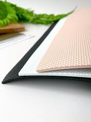 Подошва для кукольной обуви из фоамирана, цвет белый/черный/пудровый ромб, 5 мм., 25*35 см, микс 3 цвета.