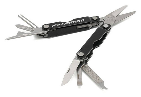 Мультитул-брелок Leatherman Micra Black, 10 функций, цвет чёрный (64320181N) | Multitool-Leatherman.Ru