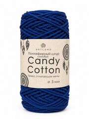 Плетёный шнур Candy cotton 3 мм, без сердечника, 300 гр, 90% х/б, 10% п/э, 120 м, т.синий