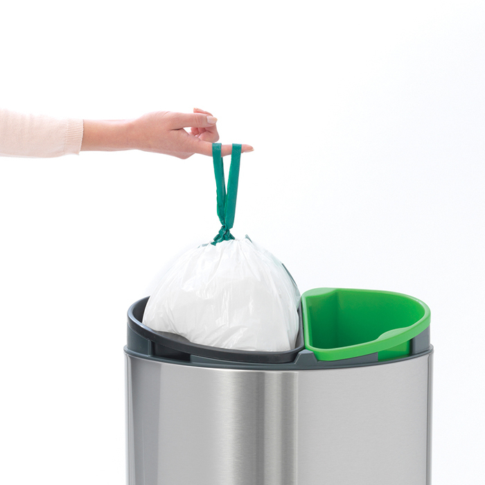 Двухсекционный мусорный бак Touch Bin New (10/23 л), Стальной матовый, арт. 100680 - фото 4