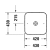 Duravit Cape Cod 2340430000 Раковина квадратная 430 мм, цвет внутри - белый, снаружи - белый без отверстия под смеситель