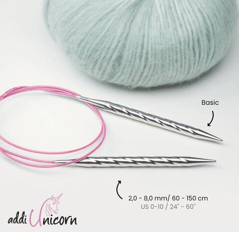 ADDI Спицы металлические круговые супергладкие addiUnicorn60см3.25мм