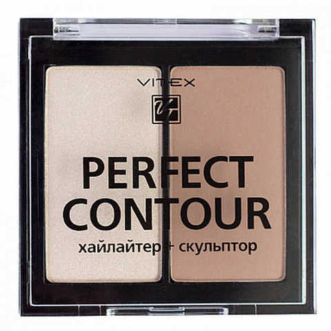 Палетка для контуринга   Perfect Contour ( хайлайтер + скульптор ) тон 01 Taupe ,  ( Витэкс )
