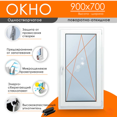 Пластиковое окно 900 х 700 ТермА Эко